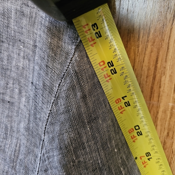 J Jill Love Linen Gray Long Sleeve Tunic Blouse Size L Petite - Picture 6 of 7